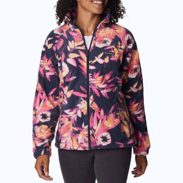 Columbia Damen Fleece-Sweatshirt Benton Springs gedruckt Fleece rosa und marine 2021771
