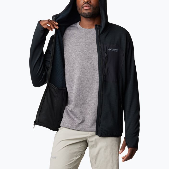Herren Columbia Triple Canyon Grid Fleece-Sweatshirt schwarz/schwarz 5