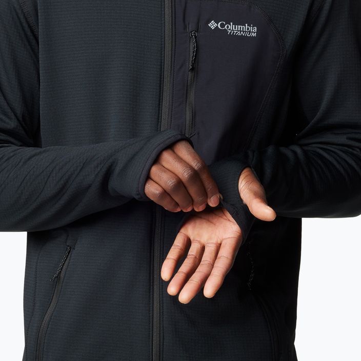Herren Columbia Triple Canyon Grid Fleece-Sweatshirt schwarz/schwarz 8