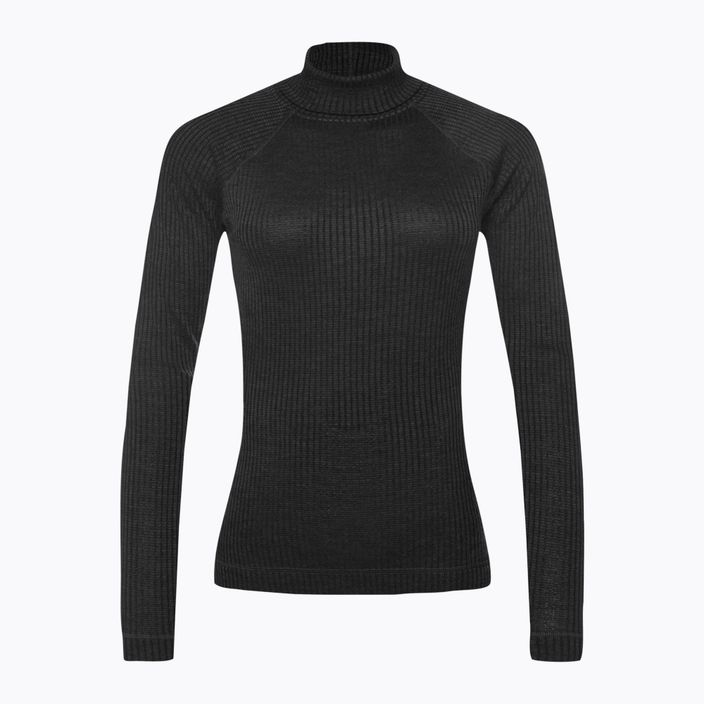 Damen Smartwool Thermal Merino Rib Rollkragen T-Shirt schwarz 16690