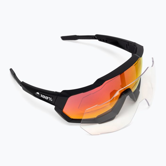 Radsportbrille 100% Speedtrap soft tact schwarz/rot Multilayer Spiegel 60012-00004