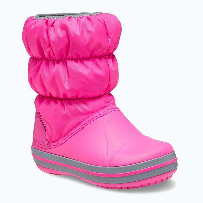 Crocs Winter Puff Kids Schneestiefel electric pink/hellgrau 8