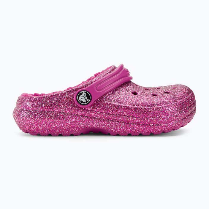 Crocs Classic Lined Glitter Clog fuchsia fun/multi Kinder-Pantoletten 3