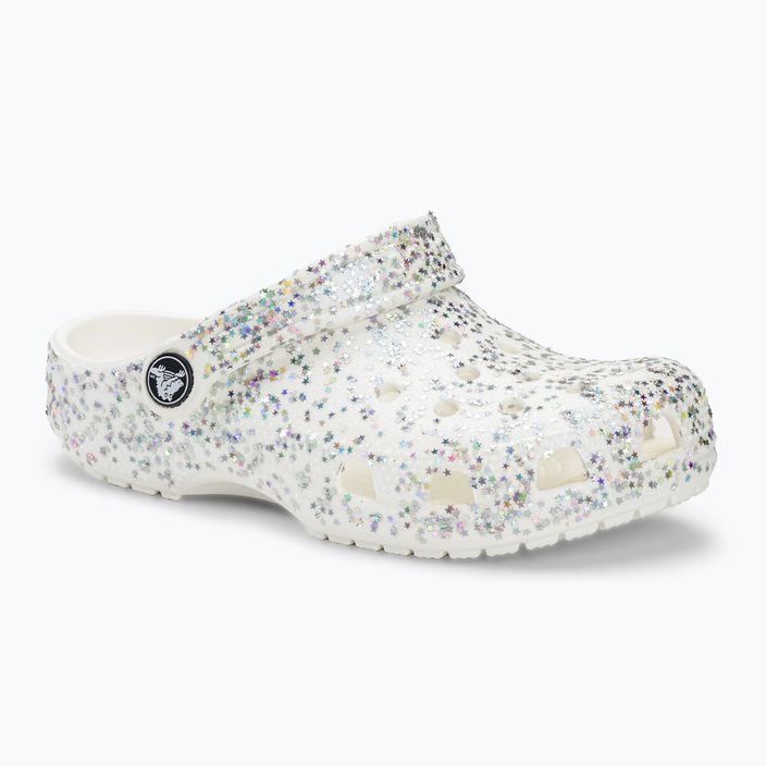 Crocs Classic Starry Glitter weiß Kinder-Flip-Flops