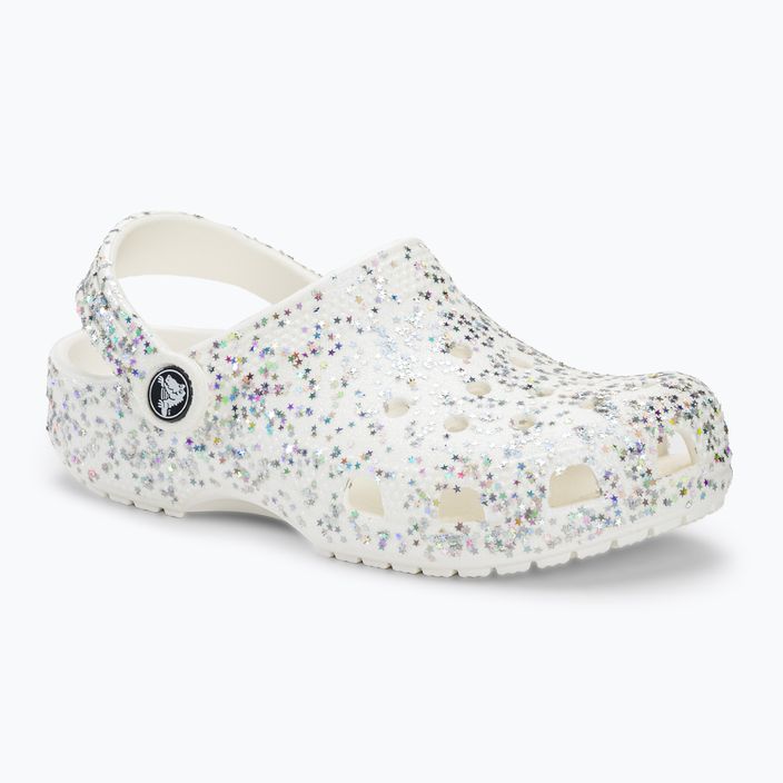 Crocs Classic Starry Glitter weiß Kinder-Flip-Flops 2