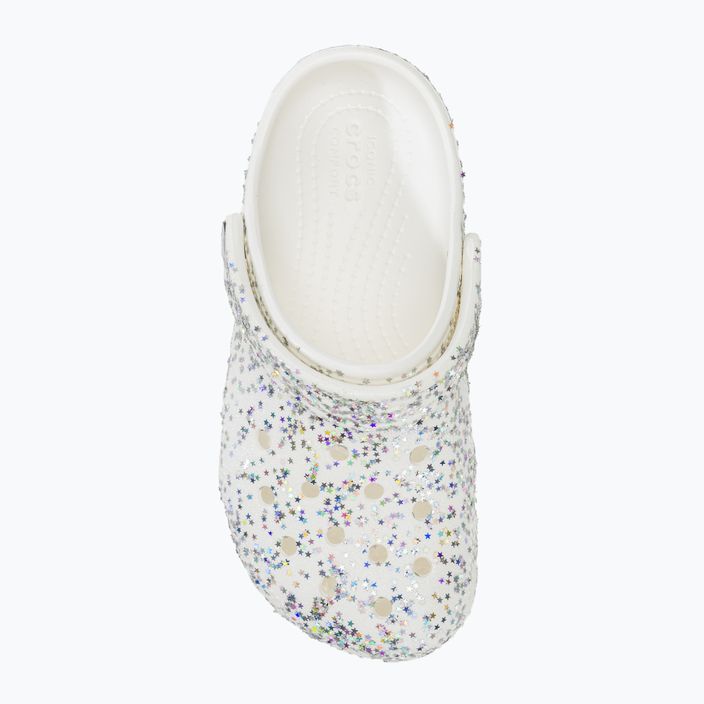 Crocs Classic Starry Glitter weiß Kinder-Flip-Flops 6