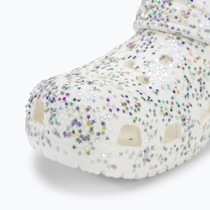 Crocs Classic Starry Glitter weiß Kinder-Flip-Flops 8