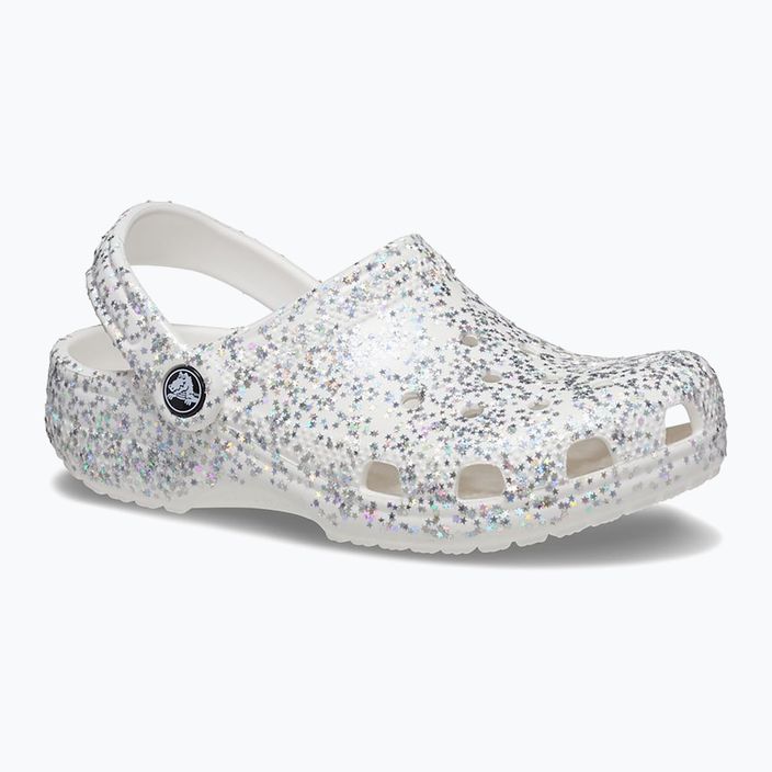 Crocs Classic Starry Glitter weiß Kinder-Flip-Flops 9