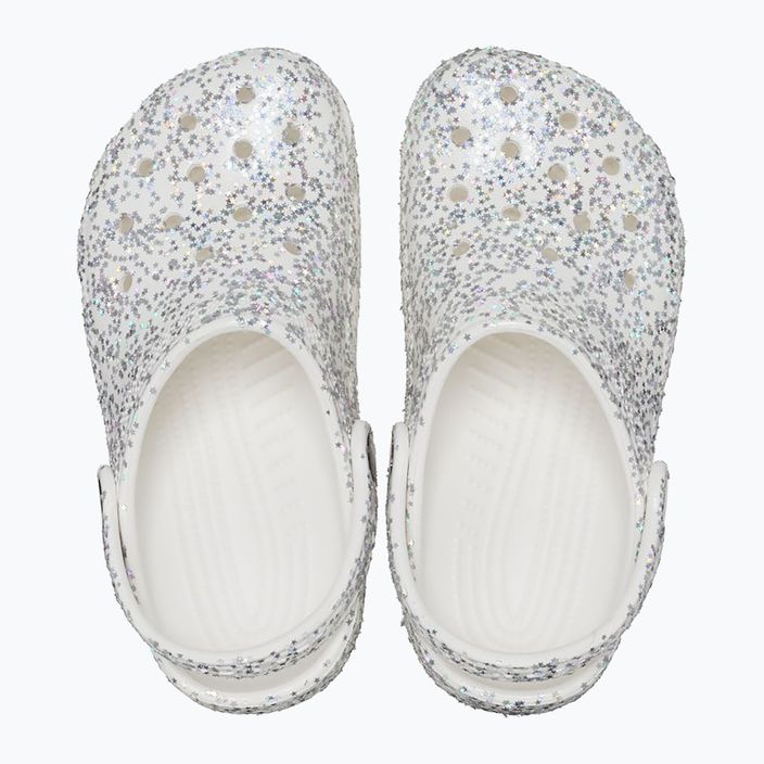 Crocs Classic Starry Glitter weiß Kinder-Flip-Flops 12