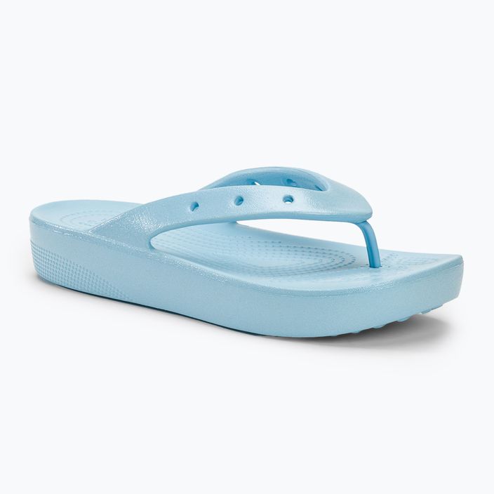 Damen Crocs Classic Platform Meta Perle blau Kalzit Flip Flops