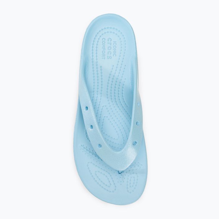 Damen Crocs Classic Platform Meta Perle blau Kalzit Flip Flops 5