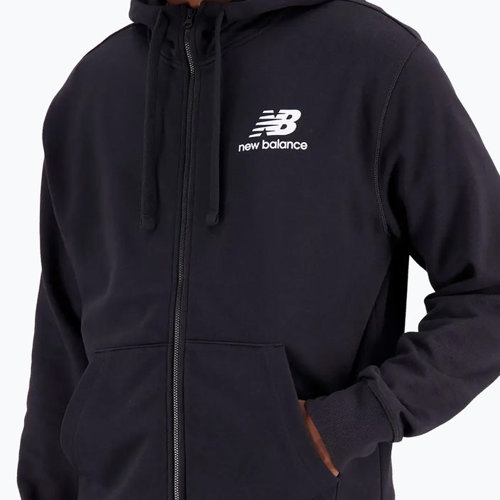 Herren New Balance Essentials Stacked Logo French Terry Sweatshirt schwarz 5