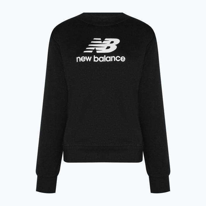 Damen Training Sweatshirt New Balance Essentials Stacked Logo French Terry Hoodie schwarz NBWT31533