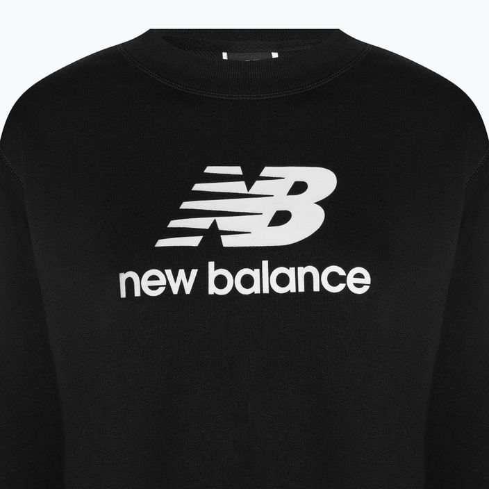 Damen Training Sweatshirt New Balance Essentials Stacked Logo French Terry Hoodie schwarz NBWT31533 3
