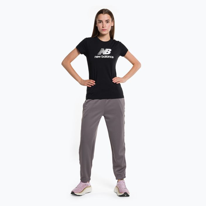 Damen New Balance Essentials Stacked Logo Co T-shirt schwarz NBWT31546 2