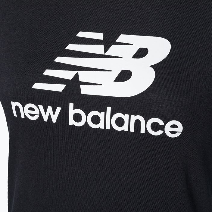 Damen New Balance Essentials Stacked Logo Co T-shirt schwarz NBWT31546 7
