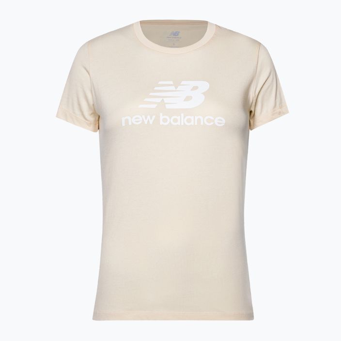 Damen New Balance Essentials Stacked Logo Co T-shirt beige NBWT31546 5