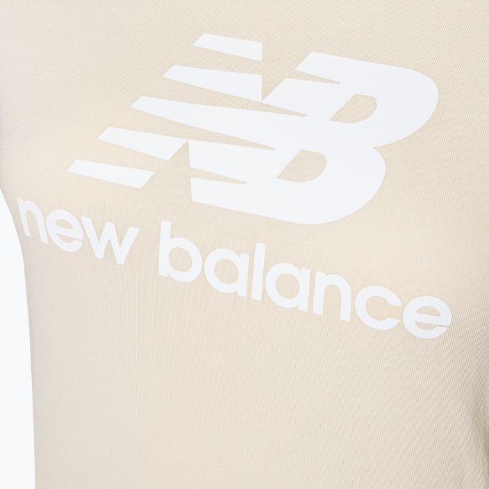 Damen New Balance Essentials Stacked Logo Co T-shirt beige NBWT31546 7