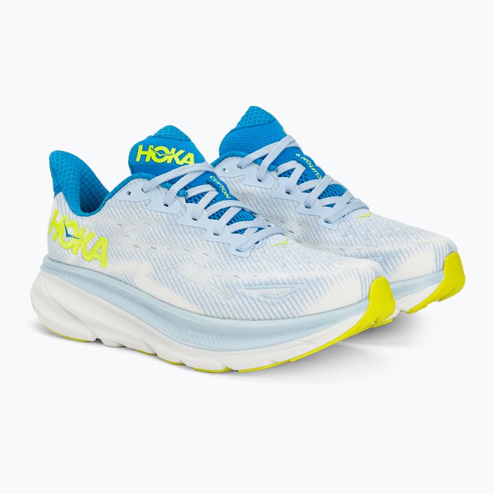 Herren Laufschuhe HOKA Clifton 9 Wide ice water/evening primrose 4