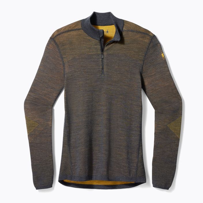 Smartwool Intraknit Thermal Merino Baselayer 1/4 anthrazit/honiggold thermisches Longsleeve für Herren 3