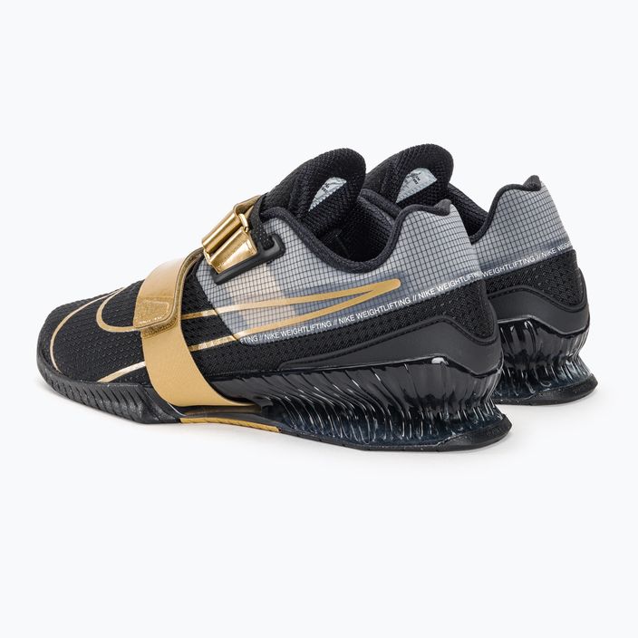 Nike Romaleos 4 schwarz/metallic gold weißer Gewichtheberschuh 3