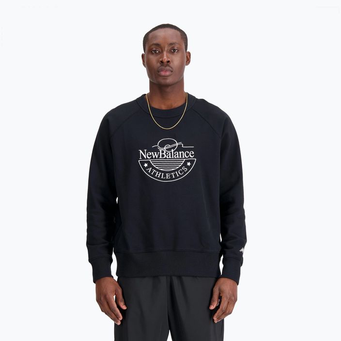 Herren New Balance Athletics Graphic Crew Sweatshirt schwarz