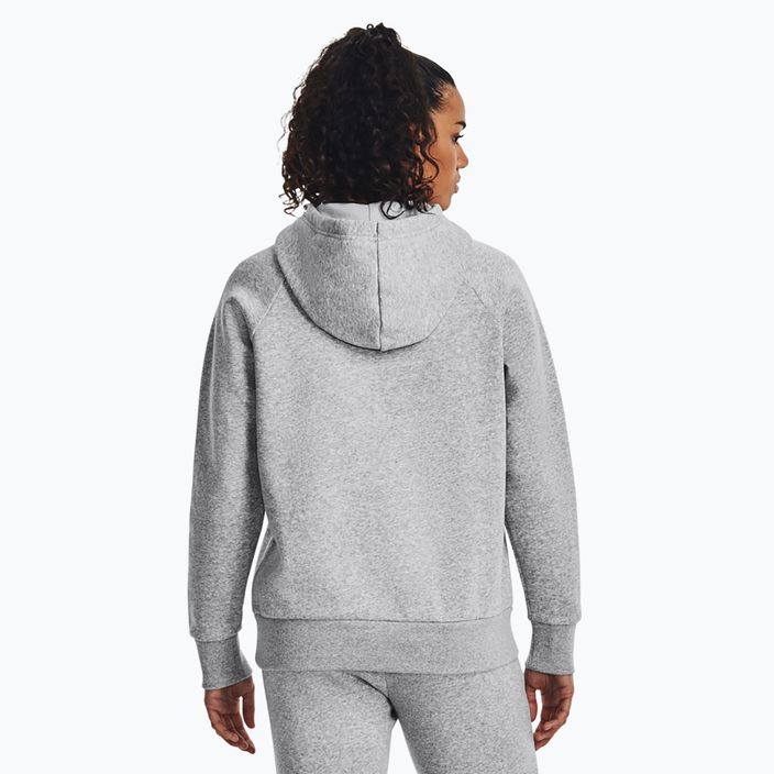 Under Armour Damen Rival Fleece Hoodie mod grau hell heather/weiß 3