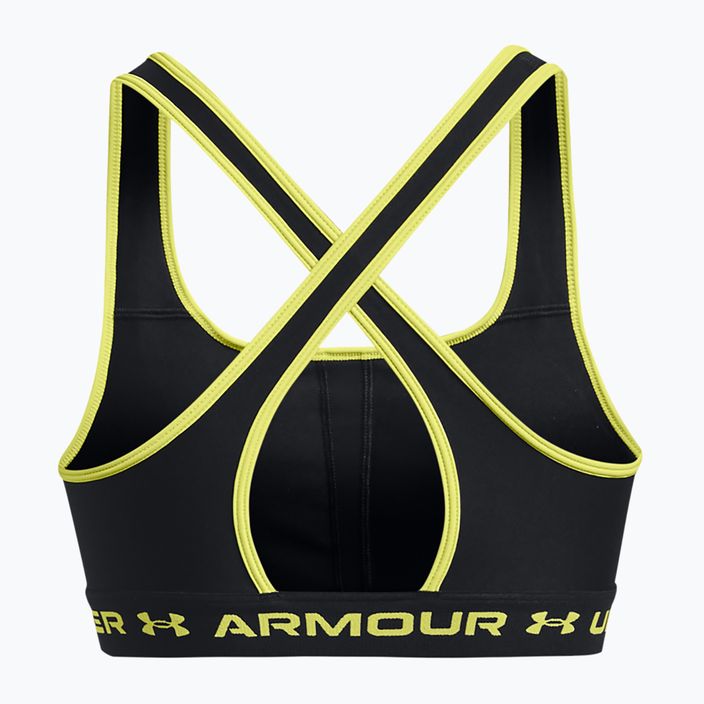 Under Armour Crossback Mid schwarz/limonengelber Fitness-BH 6
