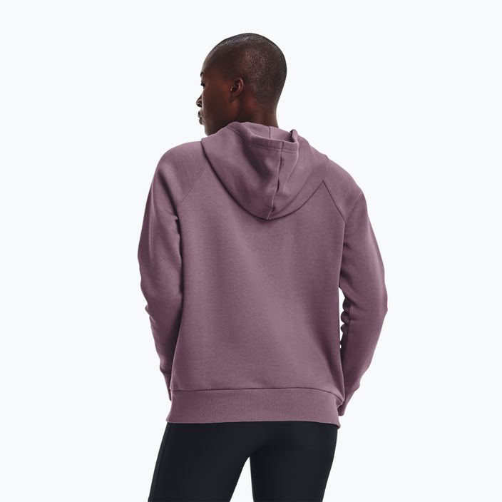 Training Sweatshirt Hoodie Damen Under Armour Rival Fleece Big Logo misty purple/white 3