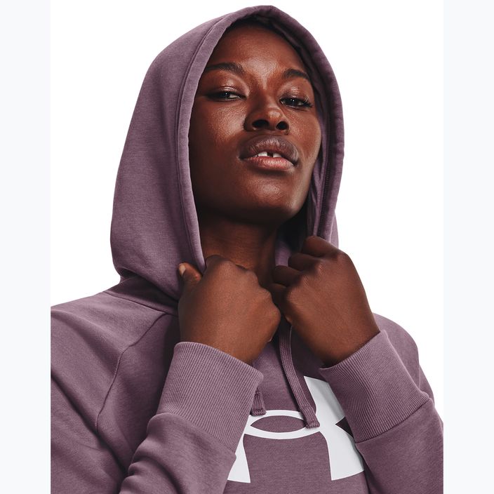 Training Sweatshirt Hoodie Damen Under Armour Rival Fleece Big Logo misty purple/white 4