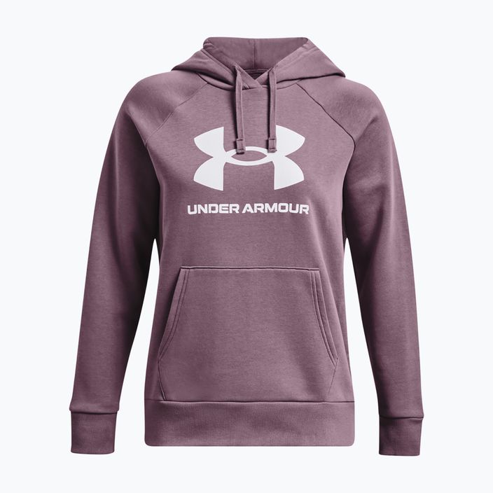 Training Sweatshirt Hoodie Damen Under Armour Rival Fleece Big Logo misty purple/white 5