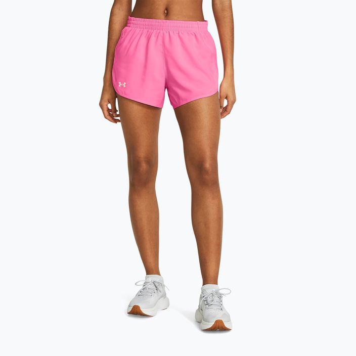 Under Armour Fly By fluo pink/fluo pink/reflective Damen Laufshorts