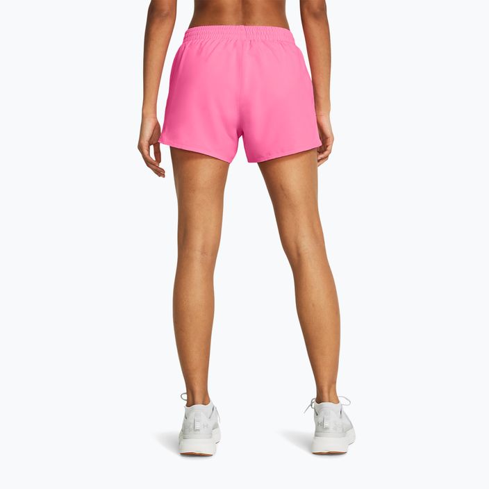 Under Armour Fly By fluo pink/fluo pink/reflective Damen Laufshorts 3