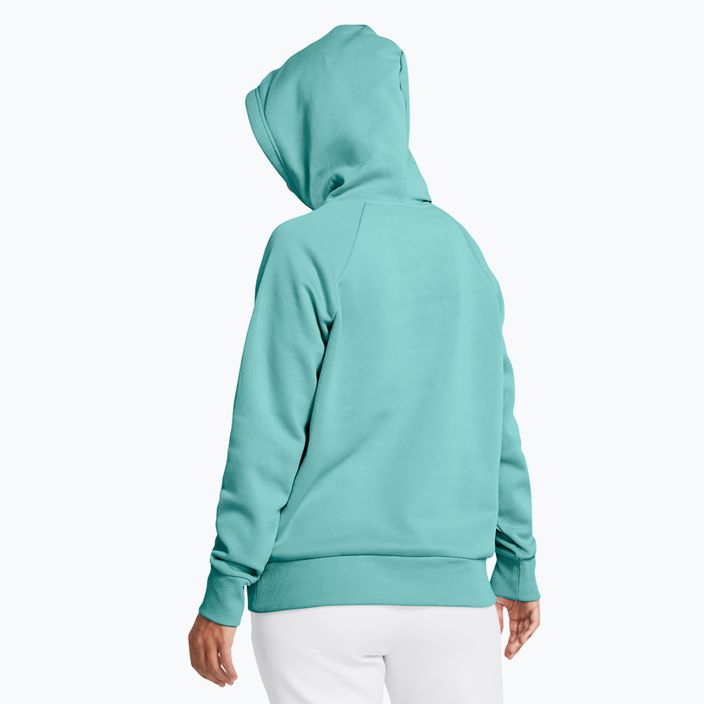 Under Armour Damen Rival Fleece Hoodie radial türkis/weiß 2