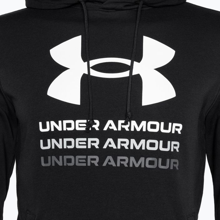 Men's Under Armour Rival Terry Graphic Hood schwarz/Castlerock Sweatshirt 3