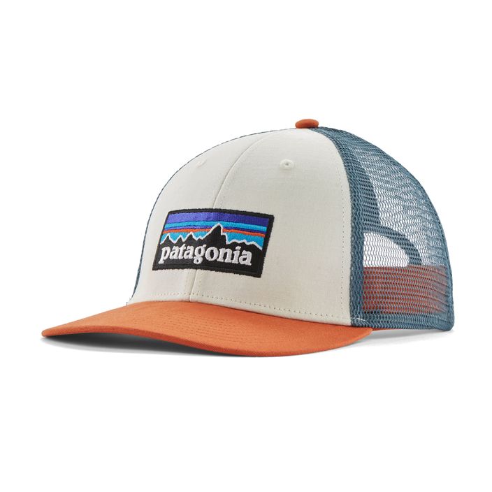 Patagonia P-6 Logo LoPro Trucker weiß w / Rotschwanz Rost Baseballmütze 2