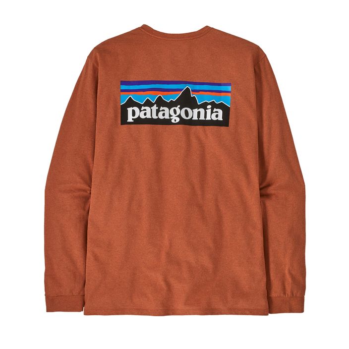 Herren Patagonia P-6 Logo Responsibili Rotschwanz Rost Longsleeve 2