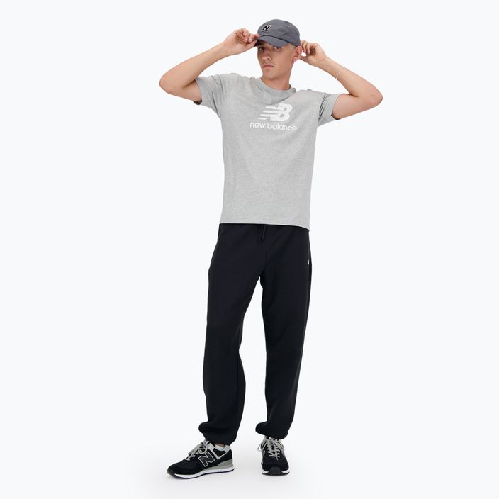 Herren New Balance Stacked Logo athletisches graues T-shirt 2