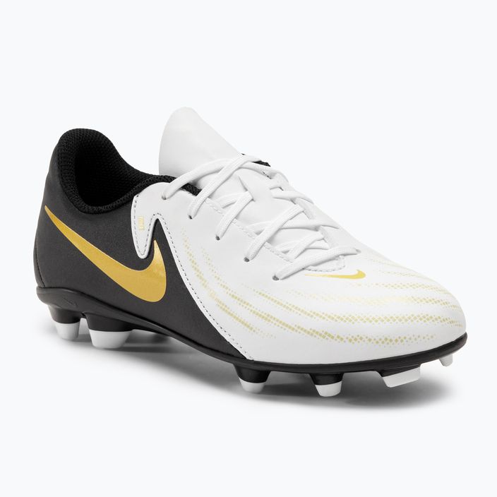 Nike Phantom GX II Club FG/MG Junior weiß/metallic gold coin/schwarz Kinder Fußballschuhe