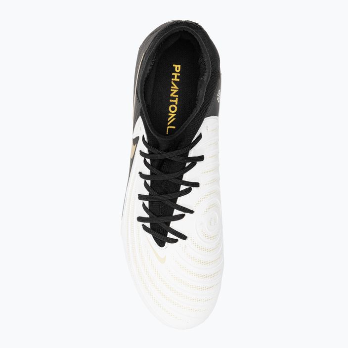 Nike Phantom Luna II Academy FG/MG Fußballschuhe weiß / metallische Goldmünze / schwarz 5
