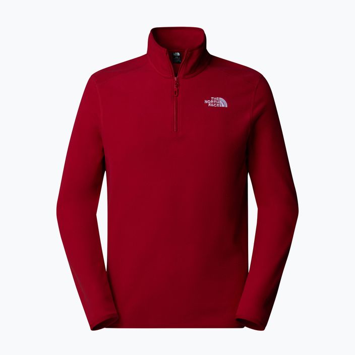 Männer The North Face 100 Gletscher 1/4 Zip Granat rot Sweatshirt