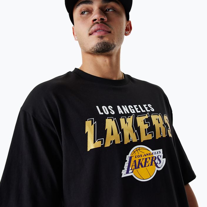 Herren New Era Team Script OS Tee Los Angeles Lakers schwarz 4
