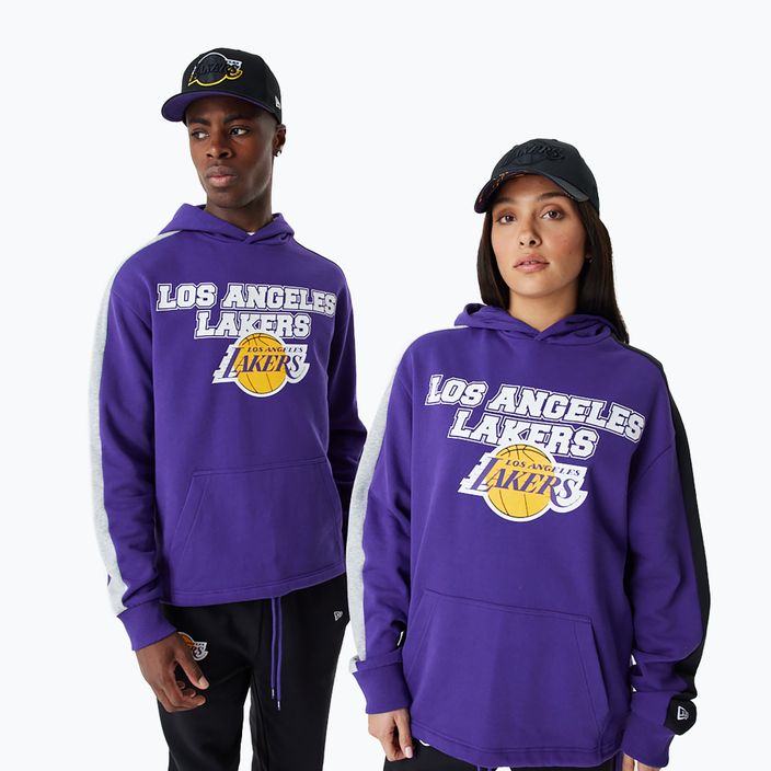 Männer neue Era NBA große Grafik OS Hoody Los Angeles Lakers Sweatshirt lila 8