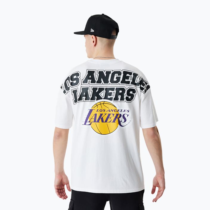 Männer neue Era NBA große Grafik BP OS Tee Los Angeles Lakers weiß 2