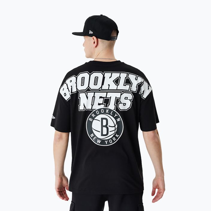 Männer neue Era NBA große Grafik BP OS Tee Brooklyn Nets schwarz 2
