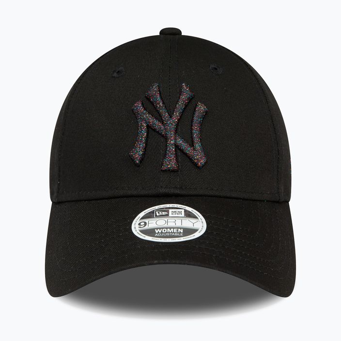 Damen New Era Metallic Logo 9Forty New York Yankees Baseballkappe schwarz 2