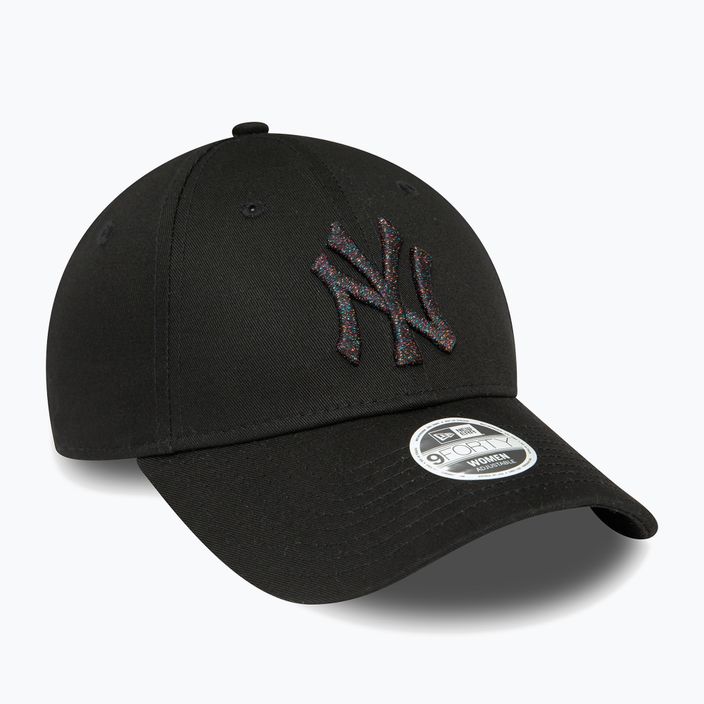 Damen New Era Metallic Logo 9Forty New York Yankees Baseballkappe schwarz 3