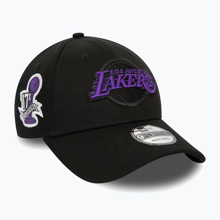Herren New Era Side Patch 9Forty Los Angeles Lakers Baseballkappe schwarz 3