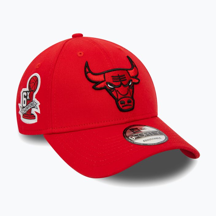 Herren New Era Side Patch 9Forty Chicago Bulls Baseballkappe rot 3