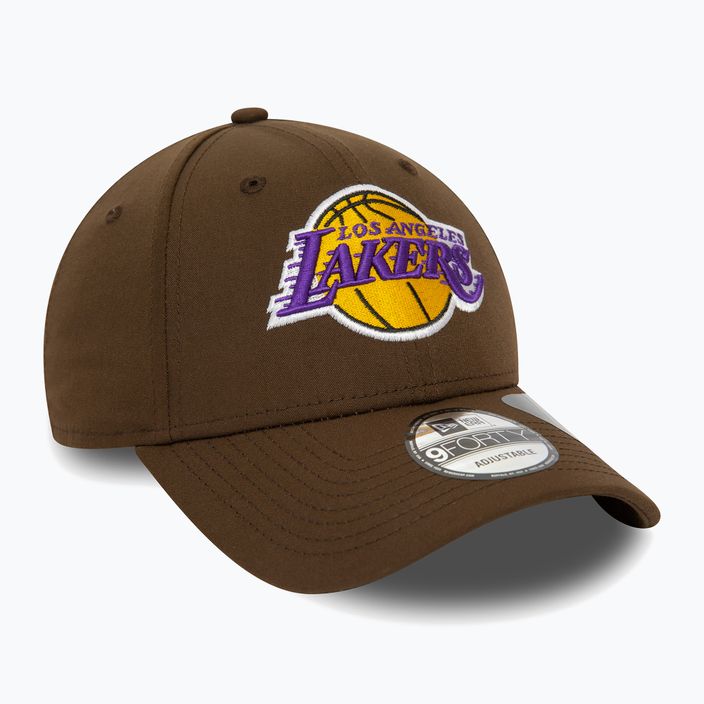 Herren New Era Repreve 9Forty Los Angeles Lakers Baseballkappe dunkelbraun 3